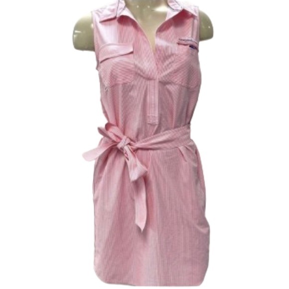 Vineyard Vines Performance Pink Seersucker Cover Up Shirt Dress Nwt Size 0